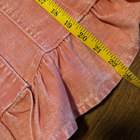 DG2 Diane Gilman Pink Stretch Denim Ruffle Jean Jacket Size M - Picture 8 of 8